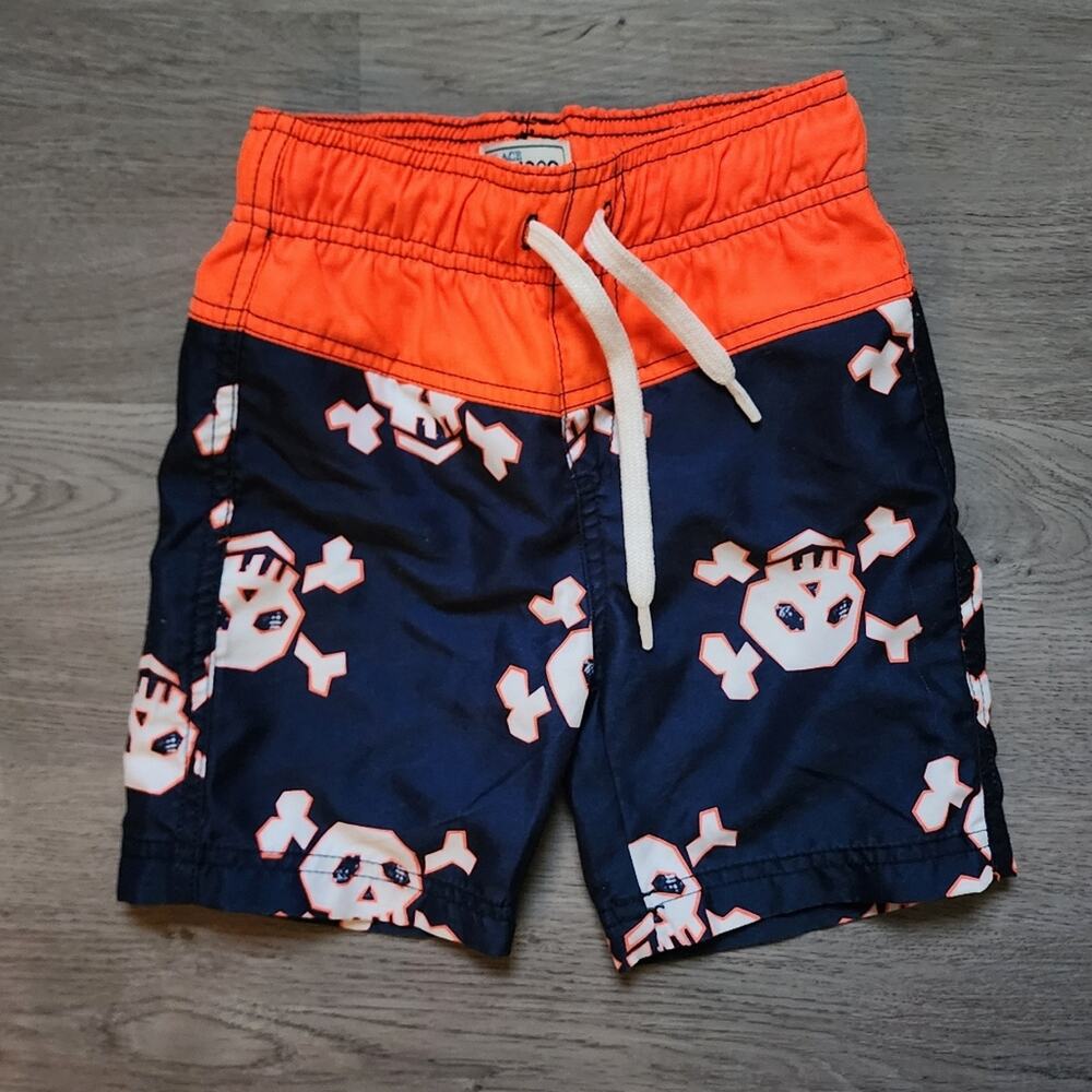 The Children's Place Boy's Swimwear Skull & Cross Bones Swim Trunks X-Small XS 4